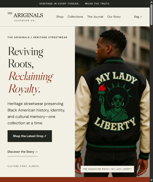 The Ariginals website screenshot